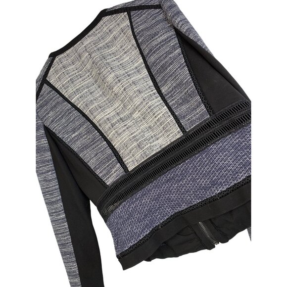 WHBM Multi Tweed Momento Jacket Blazer Zip Size 4 Washable Contrast Crop 6940 - Picture 5 of 11